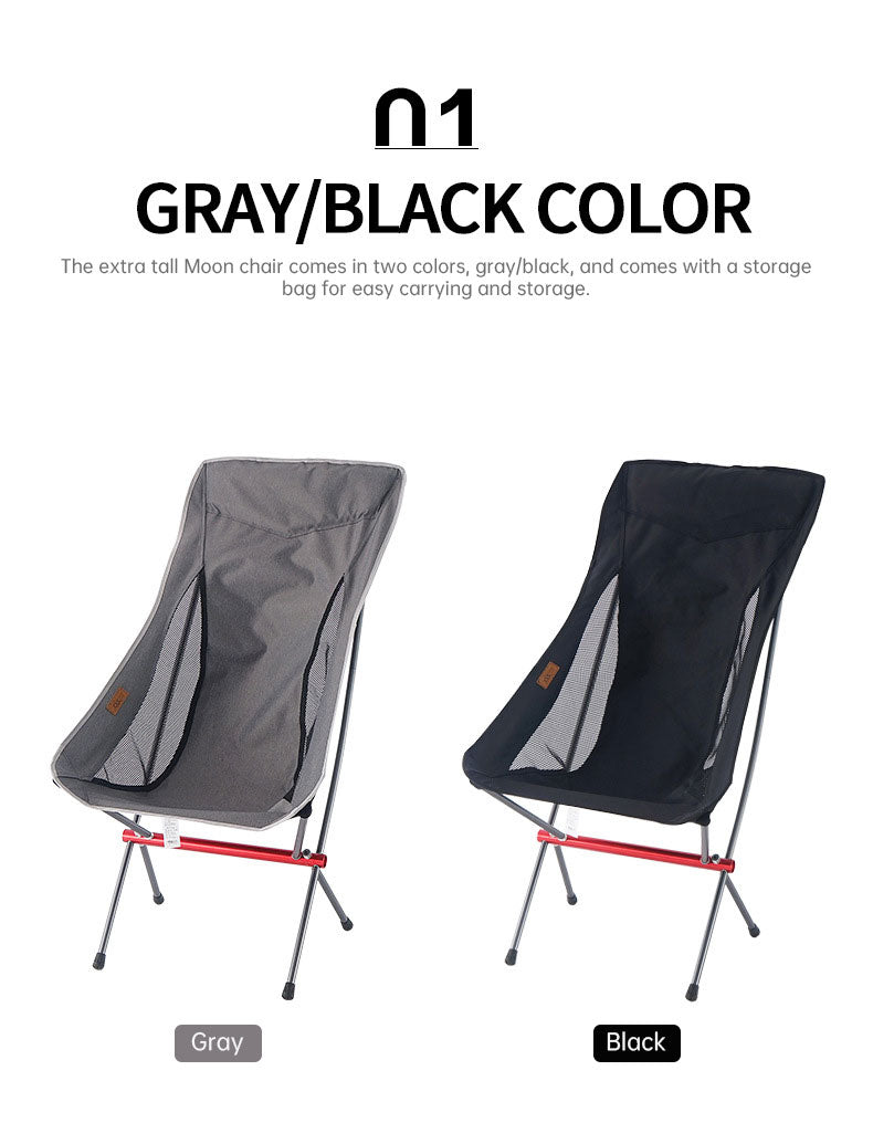 Outdoor Folding Chair Heighten Moon Chair Portable Camping Fishing Chair Leisure Beach Chair Back Chair