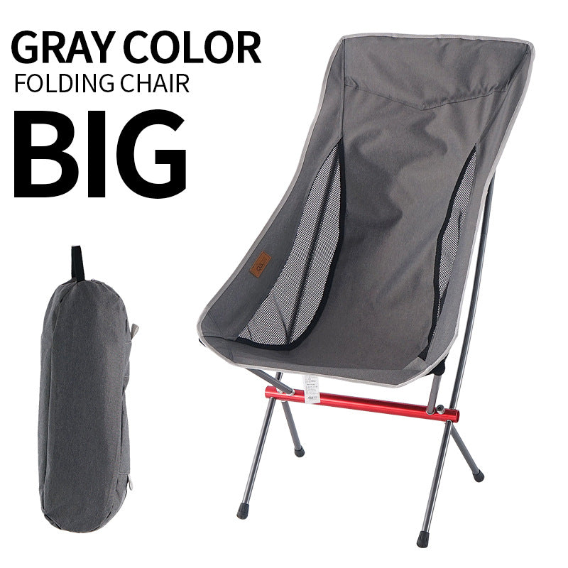 Outdoor Folding Chair Heighten Moon Chair Portable Camping Fishing Chair Leisure Beach Chair Back Chair