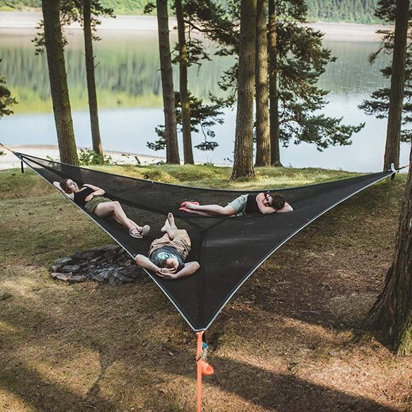 Aerial Multiplayer Triangle Hammock Folding Portable Mesh Mesh Hammock Aerial Tree Tent Leisure Mesh Bed