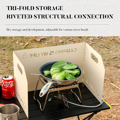 Outdoor stove enclosure wind shield camping wind shield shielding plate cassette stove folding gas stove stove wind shield