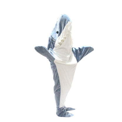 Cartoon Shark Sleeping Bag Pajamas Office Nap Shark Blanket Karakal High Quality Fabric Mermaid Shawl Blanket For Children Adult