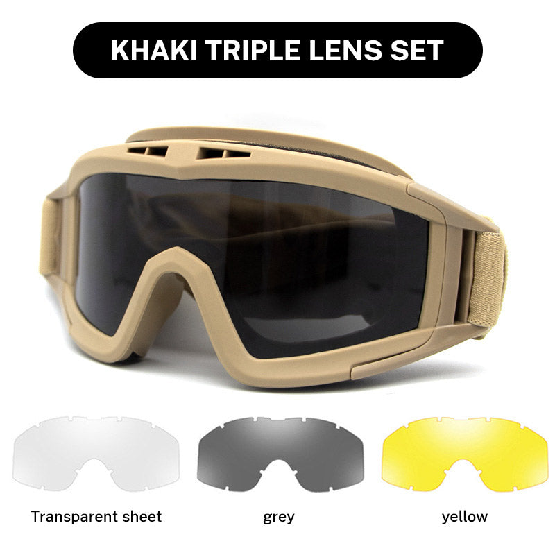 Military Tactical Goggles Outdoor Windproof Sports Army Airsoft Shooting Glasses Cycling Mountaineering Eyewear UV400