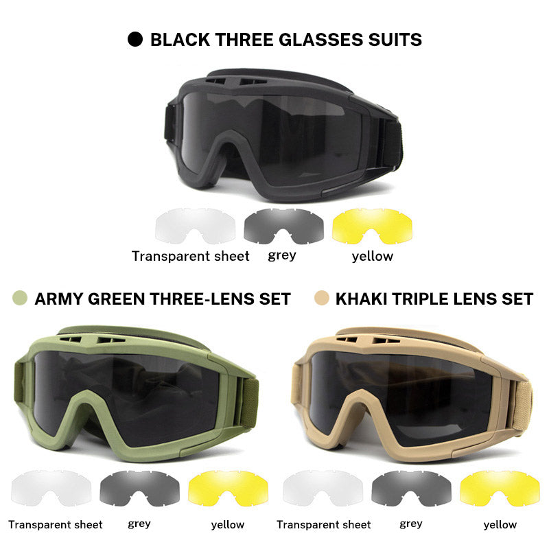 Military Tactical Goggles Outdoor Windproof Sports Army Airsoft Shooting Glasses Cycling Mountaineering Eyewear UV400