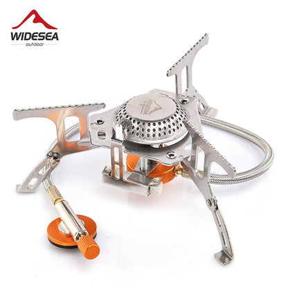 Widesea Outdoor Gas Stove Camping Gas burner Folding Electronic Stove hiking Portable Foldable Split Stoves 3000W