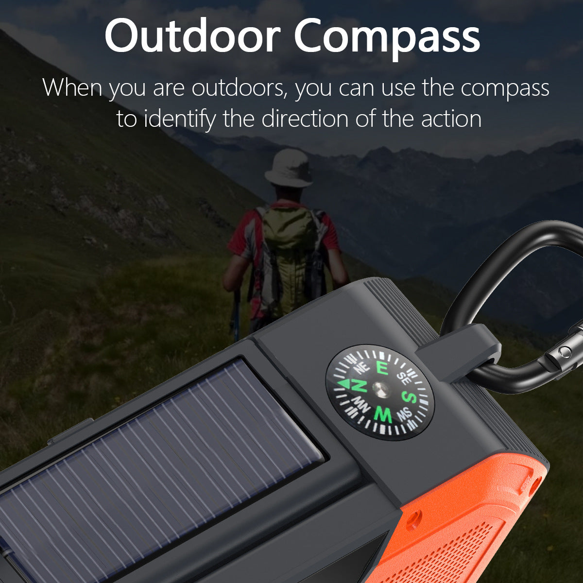 Outdoor Emergency Radio Bluetooth Speaker Solar Hand Flashlight Mobile Charging 5000 Mah Large Capacity