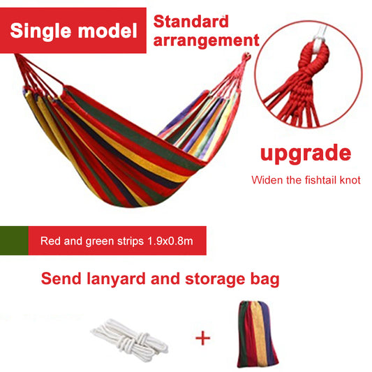 280*80cm  Camping Portable Outdoor Hammock Folding Single Hanging Canvas Hammock