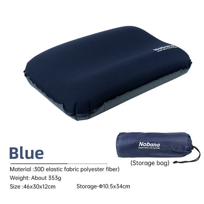 Outdoor 3D Sponge Pillow Automatic Inflatable Pillow Camping Tent Air Cushion Pillow Travel Portable Cervical Neck Pillow