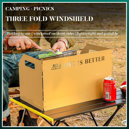 Outdoor stove enclosure wind shield camping wind shield shielding plate cassette stove folding gas stove stove wind shield