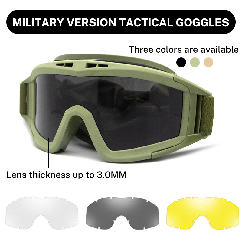 Military Tactical Goggles Outdoor Windproof Sports Army Airsoft Shooting Glasses Cycling Mountaineering Eyewear UV400