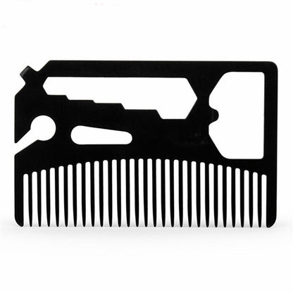 Multifunctional Utility Beard Comb Fits in Your Wallet Comb Bottle Opener Wrench Screw Driver Knife Blade breakaway