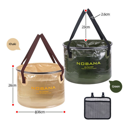 Outdoor folding bucket camping portable barbecue dish washing bucket telescopic fishing bucket