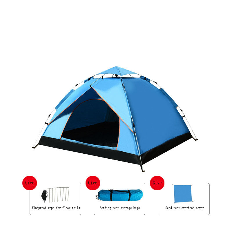 Outdoor Automatic Quick Open Tents Two Door Beach Camping Tent Breathable Rainproof And Sunscreen