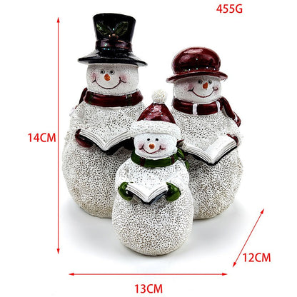 Christmas Snowman Resin Ornament Christmas Family Holiday Home Decoration Decoration