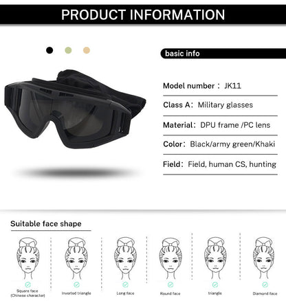 Military Tactical Goggles Outdoor Windproof Sports Army Airsoft Shooting Glasses Cycling Mountaineering Eyewear UV400