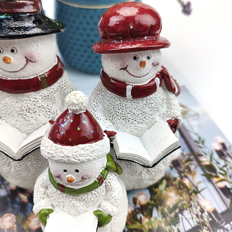 Christmas Snowman Resin Ornament Christmas Family Holiday Home Decoration Decoration