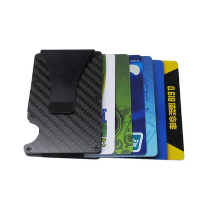 Carbon Fiber Wallet Metal Mini Slim Wallet Men's Credit Card ID Holder With RFID Anti-chief Card Wallet Porte Carte