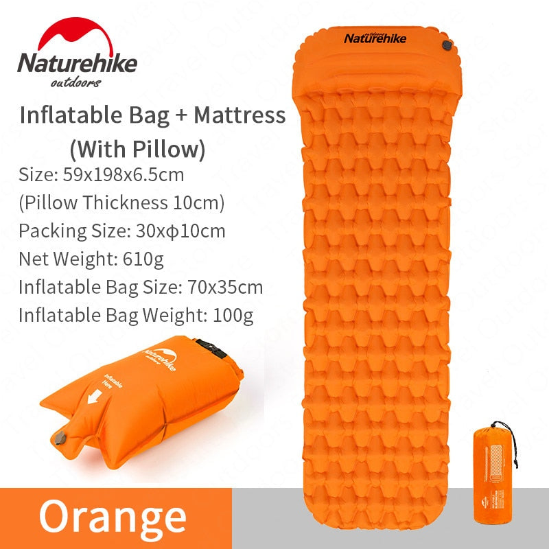 Naturehike Outdoor Camping Mat Inflatable Bag Inflatable Tent Sleeping Pad Ultralight Portable Picnic Air Mat Camping Picnic Pad