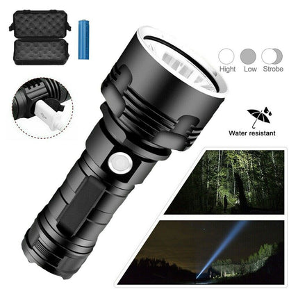 New P50 Strong Light Fixed Focus Flashlight Power Display USB Charging Outdoor Lighting Strong Light Flashlight