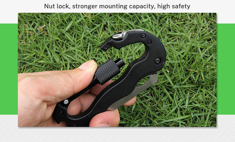 5 in 1 Outdoor Multi Function Mountaineering Buckle Fast Hanging Buckle Cross Screwdriver Carabiner Bottle Opener Wine Opener