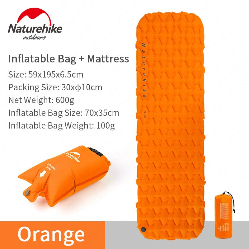 Naturehike Outdoor Camping Mat Inflatable Bag Inflatable Tent Sleeping Pad Ultralight Portable Picnic Air Mat Camping Picnic Pad