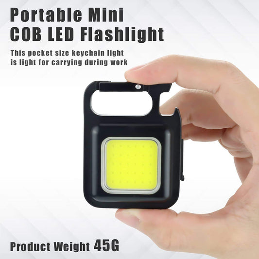 Multifunctional Mini COB Work Light TYPE-C Rechargeable Portable Keychain Light Magnetic Overhaul Emergency Light