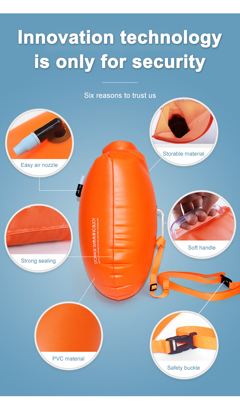 PVC  Inflatables Storage Swim Buoys Dry Bag Orange Floating Safety Swimming Buoy