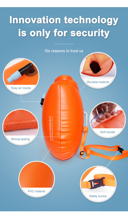 PVC  Inflatables Storage Swim Buoys Dry Bag Orange Floating Safety Swimming Buoy