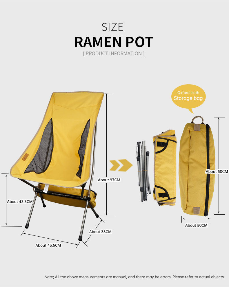 Outdoor Folding Chair Heighten Moon Chair Portable Camping Fishing Chair Leisure Beach Chair Back Chair