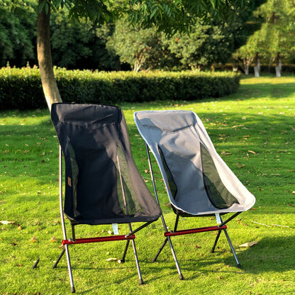 Outdoor Folding Chair Heighten Moon Chair Portable Camping Fishing Chair Leisure Beach Chair Back Chair