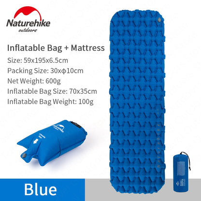 Naturehike Outdoor Camping Mat Inflatable Bag Inflatable Tent Sleeping Pad Ultralight Portable Picnic Air Mat Camping Picnic Pad