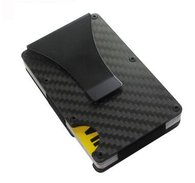 Carbon Fiber Wallet Metal Mini Slim Wallet Men's Credit Card ID Holder With RFID Anti-chief Card Wallet Porte Carte