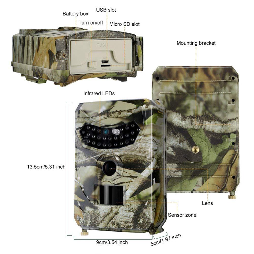 PR100 Hunting Camera Photo Trap 12MP Wildlife Trail Night Vision Trail Thermal Imager Video Cameras for Hunting Scouting Game