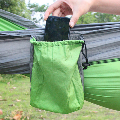 Outdoor Hammock Camping Single And Double Parachute Fabric Color Matching Hammock Widened Swing Indoor Leisure