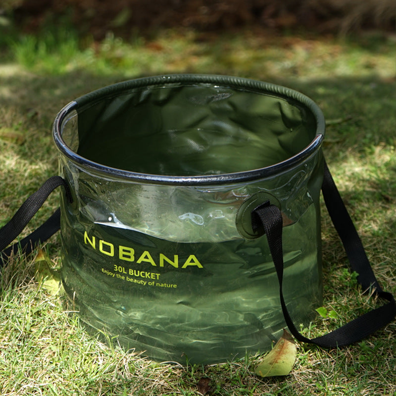 Outdoor folding bucket camping portable barbecue dish washing bucket telescopic fishing bucket