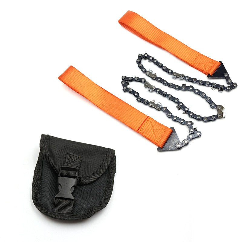 Portable Pocket Chain saw Camping Hiking Emergency Household Gardening Hand Chainsaw with Nylon Bag Outdoor Survival 65cm