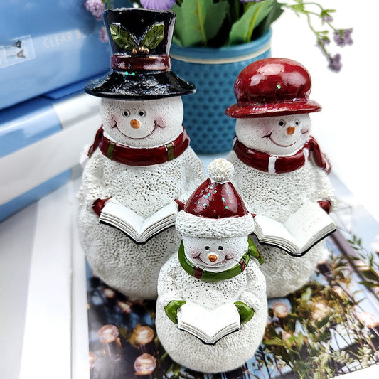 Christmas Snowman Resin Ornament Christmas Family Holiday Home Decoration Decoration